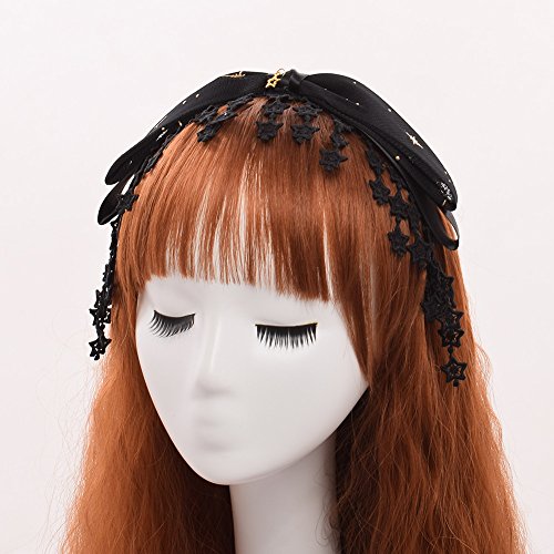 GRACEART Lolita Black Stars Big Bowknot Hairband - Image 3