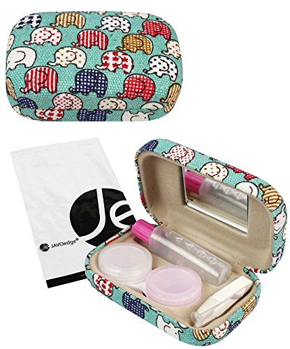 JAVOedge Elephant Print Fabric Travel Contact Lens Case Kit by JAVOedge