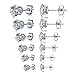 Areke Women's Stainless Steel Round Clear Cubic Zirconia Inlaid Stud Earring (6 Pairs)