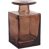 erioctry 150ml/5oz Square Amber Glass Diffuser Bottle Empty Refillable Aromatherapy Essential Oil Container for Home Office Decor