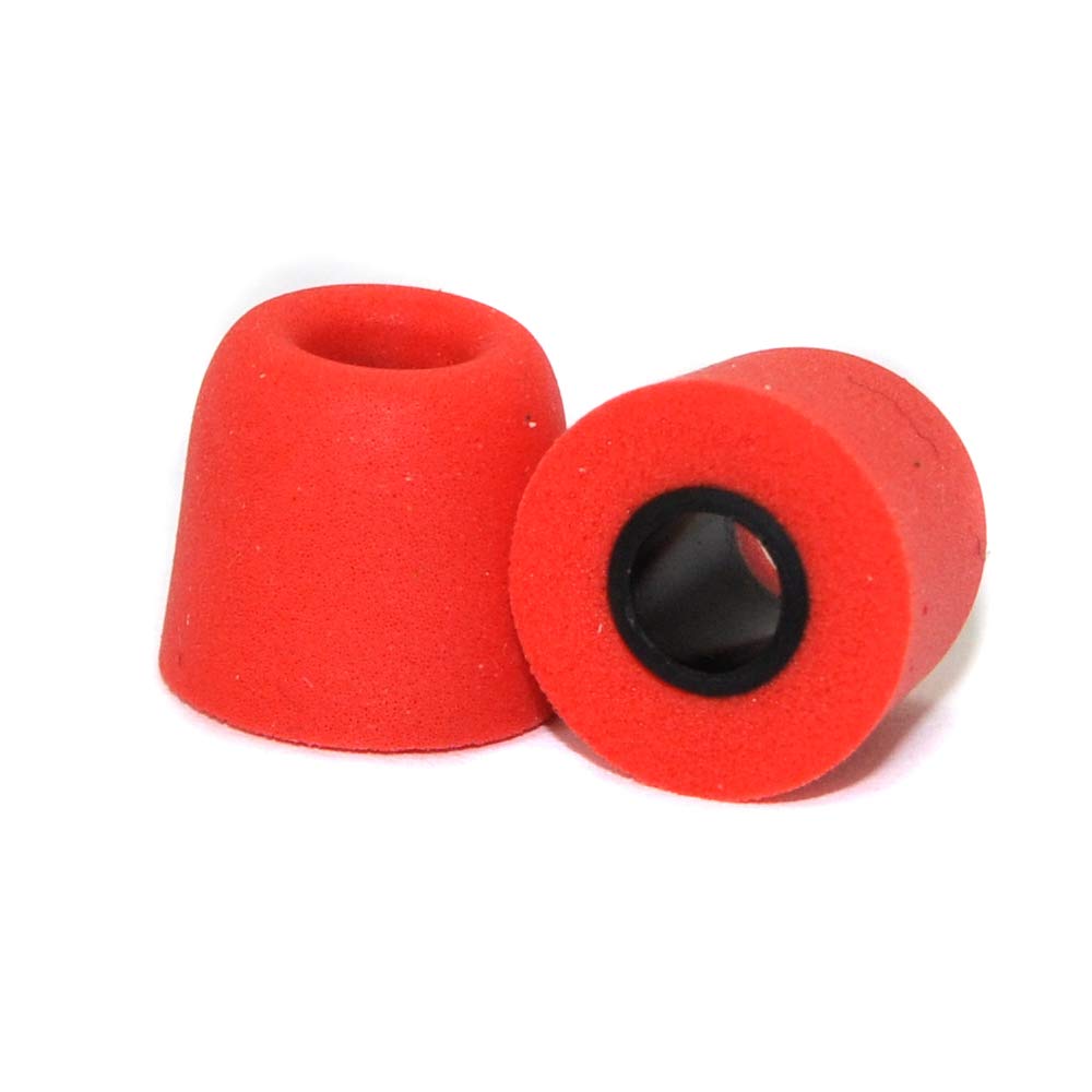 6 packs (12 pieces) 5mm Noise Isolation Memory Foam Tips, In-ear Monitors Earplugs Replacement sleeve T400 (Medium, Red)