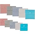 Hsiwto Pack of 10 Velvet Jewelry Pouch Storage Bags 2 Sizes 5 Colors Mixed Portable Gift Bag With Snap Button Multicolored