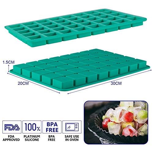 DIFENLUN Silicone Candy Molds, 40-Cavity Mini Square Chocolate Molds for Gummy Jelly Truffles Pralines Caramels, Ice Cube Tray Molds