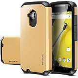 Moto E (2nd Gen) Case, Evocel® Dual Layer Armor Protector Case For Motorola Moto E2 (2nd Generation / 2015 Release) (Cricket / Boost Mobile / Sprint / Verizon / Virgin Mobile) - Gold Medal