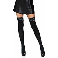 Leg Avenue Women's Satin Bow Accent Thigh Highs
