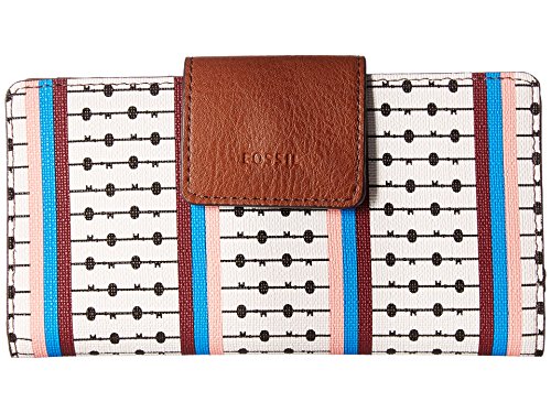 Fossil Emma Rfid Tab Clutch, Ecru Multi Stripe