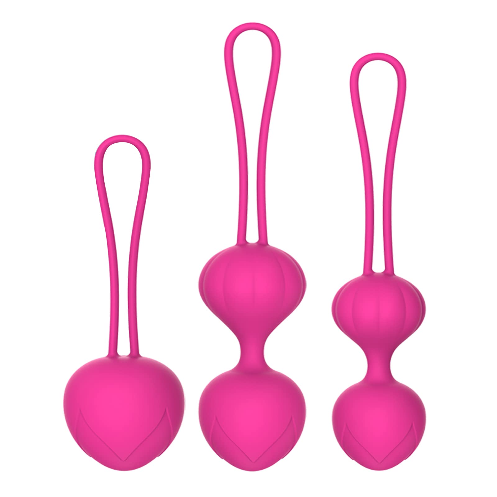 Kegel Exerciser Balls - Kegel Balls for Female,Doctor Recommended:for Pelvic Floor Tightening & Strengthen Bladder Control & Prevent Prolapse - Set of 3 forBeginners to Advanced (Rose)