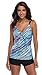 Attraco Women's Oceanic Stripes Two Piece Swimsuit Tankini for Women Purple 12