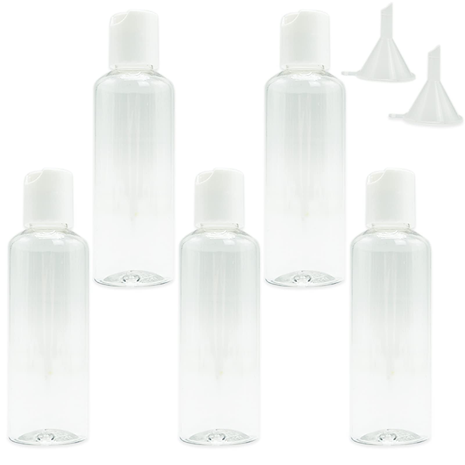 5 Sets 100ml Plastic Bottles Empty Refillable Transparent Travel Bottles for Travel or Cosmetic - Clear