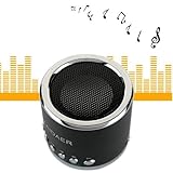 hsini Portable Mini Music SD USB Speaker for PC Mobile Phone MP3 Player - Retail Packaging - Black