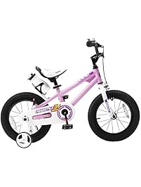 RoyalBaby BMX Freestyle Kids Bike, Boy's Bikes and Girl's Bikes with training wheels, Gifts for children, 16 inch wheels, Pink
