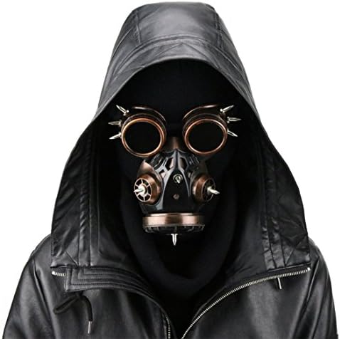 Hungrybubble Biohazard Steampunk Gas Mask Goggles Spikes Skeleton Warrior Death Mask Masquerade Cosplay Halloween Costume Props (Color : Style2)