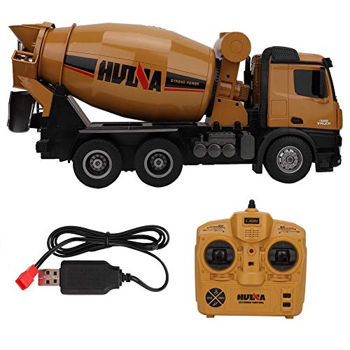 1:14 10 Channels Remote Control Cement Mixer Truck Toy RC Cement Truck Gift Toys, Simulated Mixer Truck for Kids & Children by Toy to Enjoy