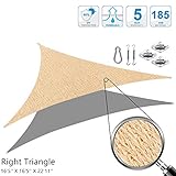 Cool Area Right Triangle 16'5'' X 16'5'' X 22'11'' Sun Shade Sail with Stainless Steel Hardware Kit, UV Block Fabric Patio Patio Shade Sail in Color Sand