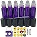Got Oil Supplies 10ml Roller Bottles For Essential Oils - Includes 12 Free Emoji Lid Stickers, Rollerball Insert Tool & Pipette - 6 or 12 Packs In Multiple Colors (6 Pack, Purple)
