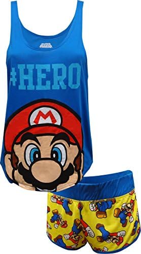 MJC Nintendo Super Mario #Hero Shortie Pajama For Women (X-Large)