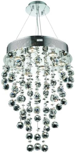 Elegant Lighting 2006D16C/RC Galaxy 24-Inch High 7-Light Chandelier, Chrome Finish with Crystal (Clear) Royal Cut RC Crystal