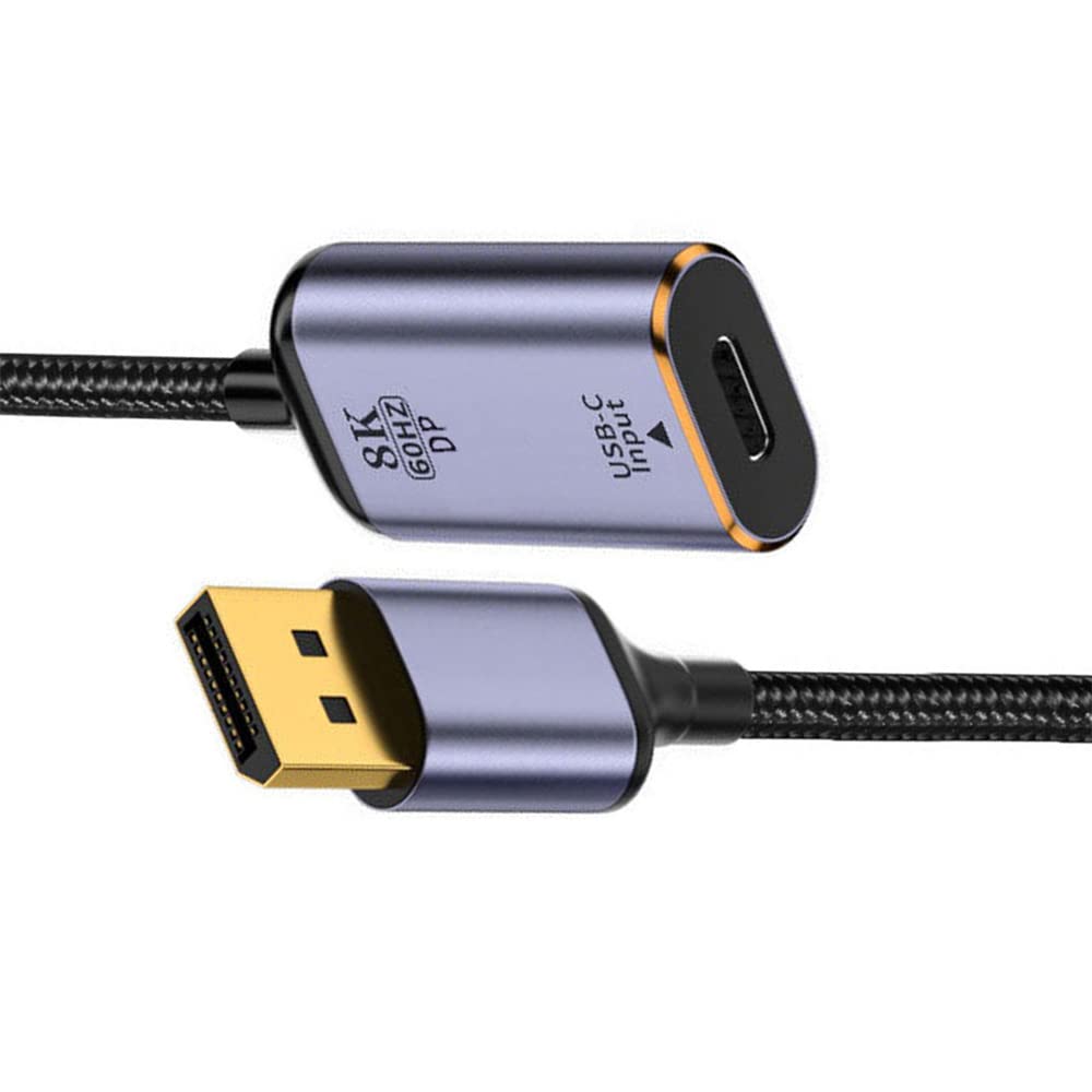 Cablecc USB-C Type C Female Source to DP 1.4 Displayport Sink HDTV Cable 8K@60hz 4K@120hz for Tablet Phone Laptop