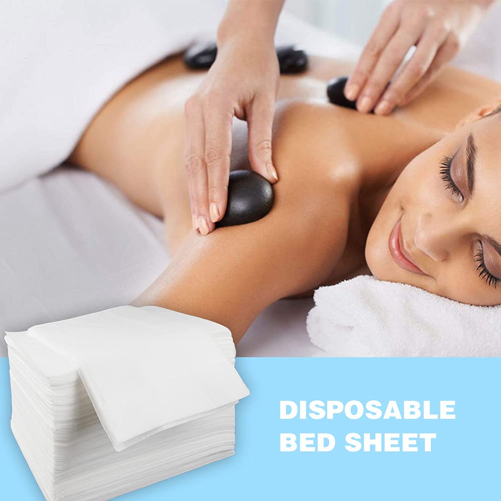 Xiaozhifu Disposable Bed Sheet, 60 PCS Disposable Massage Table Sheets, Large Spa Bed Cover Breathable Non Woven Fabric, 31" X 71" White : Beauty