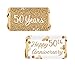 Gold 50th Anniversary Mini Candy Bar Wrappers – 42 Stickers, 50th Wedding or Business Anniversary Decorations