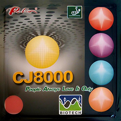 Palio CJ8000 BIOTECH (H40-42, Short-Middle Court, Loop+Attack) Pips-In Table Tennis (Ping Pong) Rubber With Sponge (red, 2.2mm)