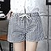 FULNEW Women's Elastic Waist Drawstring Jersey Linen Shorts with Pocket Walking Lounge Cotton Short Pants US 0-18