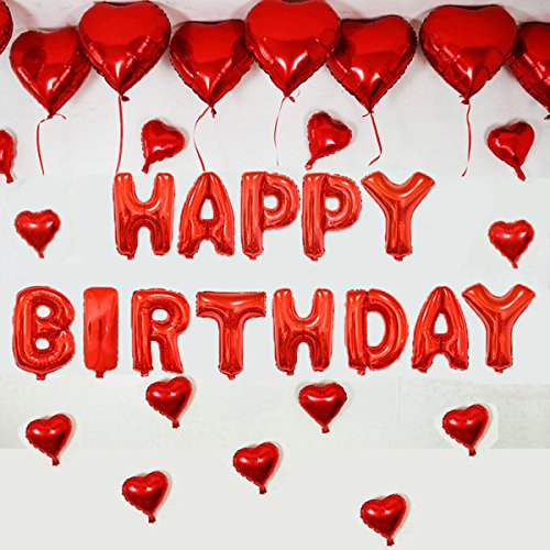 Mochiglory I LOVE YOU/ Happy Birthday Aluminum Foil Membrane Balloon Party Wall Decoration