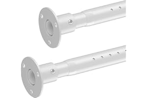 FACTIONGARDEN 2 Pack Closet Rod,17 to 27 Inch Adjustable Closet Rods for Hanging Clothes Heavy Duty Closet Hanging Rod White Closet Poles for Wardrobes,Bathroom,Windows