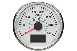 ELING Marine Auto GPS Speedometer Speedo Velometer 0-35MPH 0-55KM/H Odometer Mileage Backlight 85mm