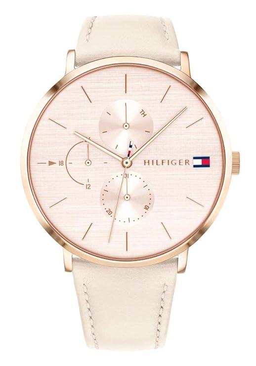 Tommy Hilfiger Damen Multi Zifferblatt Quarz Uhr mit Leder Armband 1781948