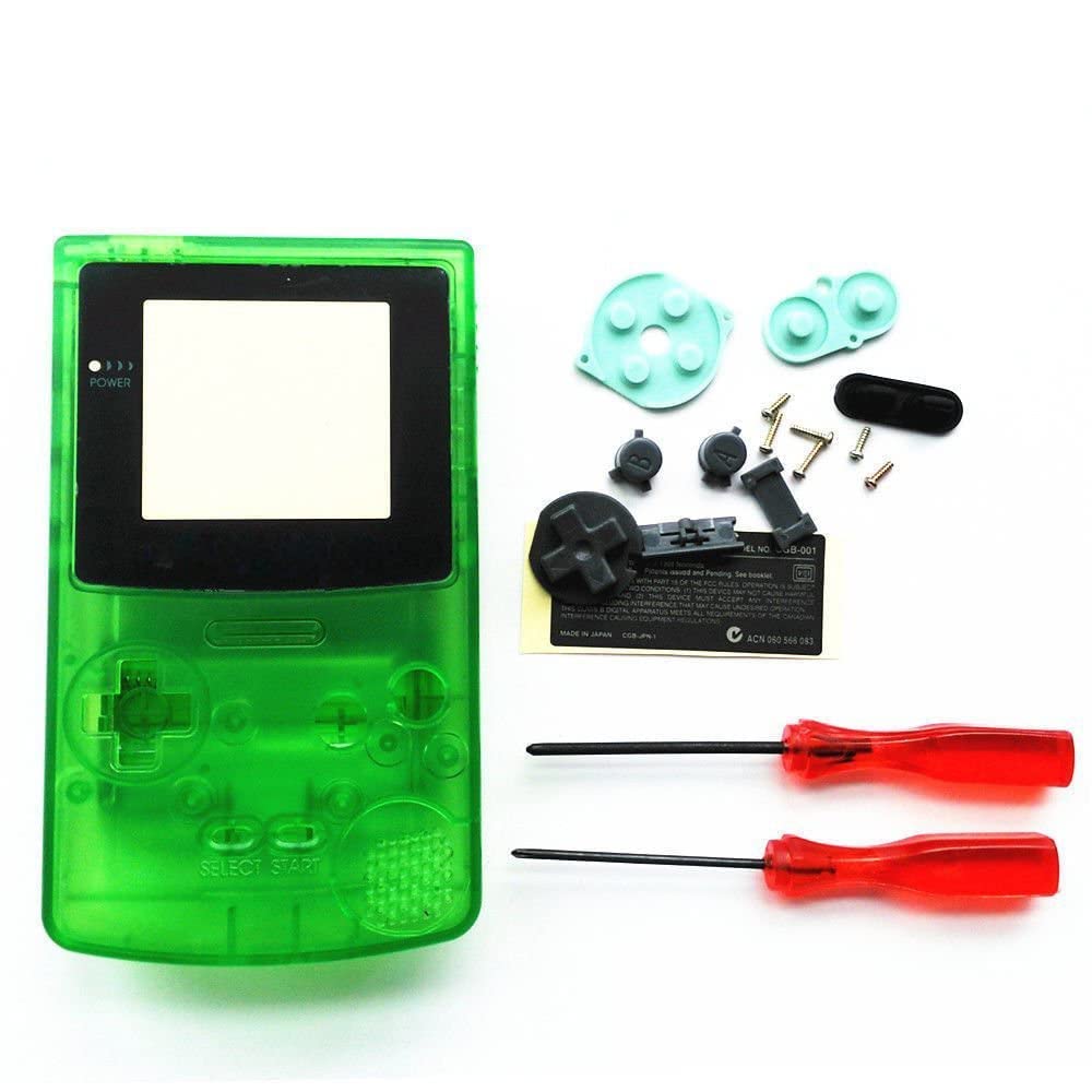 Perfect Part Replacement Full Housing Shell Case Cover For Gameboy Color GBC - Clear Green