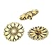 Stock Show 50Pcs Fancy Vintage Style Gold Sunflower Shaped Buttons Galore Buttons, 18mm