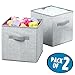 InterDesign Aldo Fabric Closet Storage Organizer Cube for Toys, Sweaters, Accessories - Pack of 2, Gray