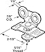 Slide-Co 162168 Pocket Door Top Tandem Roller Assembly, 7/8 In. Nylon Roller (Single Pack)