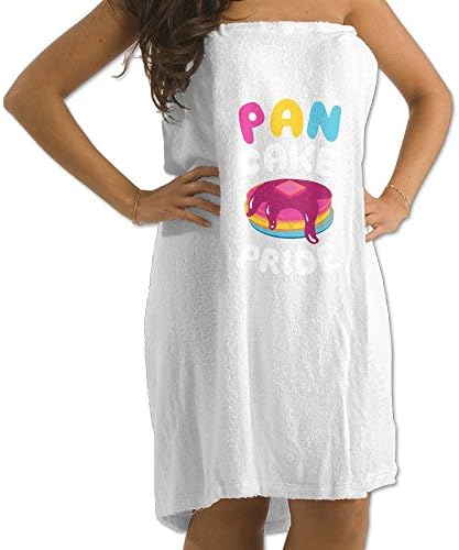Ojinwangji Pan Cake Pride Women's Towel Wrap,Custom Art Spa Shower And Bath Towels With Adjustable Velcro (One Size,White)