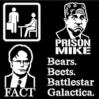 Detailed Decals Dwight Fact, Prison Mike, Bears Beets Battlestar Galactica (PrisonMike White)