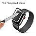Dalinch Compatible with iWatch 42mm Screen Protector Series1 Series 2 Series 3 (2Pack) Carbon Fiber Frame Edge Tempered Glass Screen Protector for iWatch 42mm Hermès/Nike+ Edition