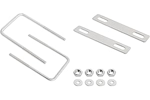 Aoje-Link Square U-Bolts 2.36inch(60mm) Inner Width M6 Thread 304 Stainless Steel Silver with Plates Nuts Flat Washers for CarRVTrailer Bumper, 2Pcs, M6x60x110mm