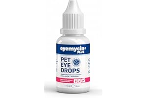 QUQU NATURAL EYEMYCIN pet Eye Drops 1 fl oz Eye Drops for Dogs and Cats Vet-Recommended Dog Eye Infection Treatment to Soothe Infection Allergy,Relieve Dry Eyes Pink Eyes, Pet Tear Stain Cleaner Horses & Birds