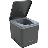 TRELINO Composting Toilet Evo M, Portable Toilet for Camping & Outdoor, Odorless, 1.3 gal & 2.1 gal Capacity, 13 x 15.4 x 14.