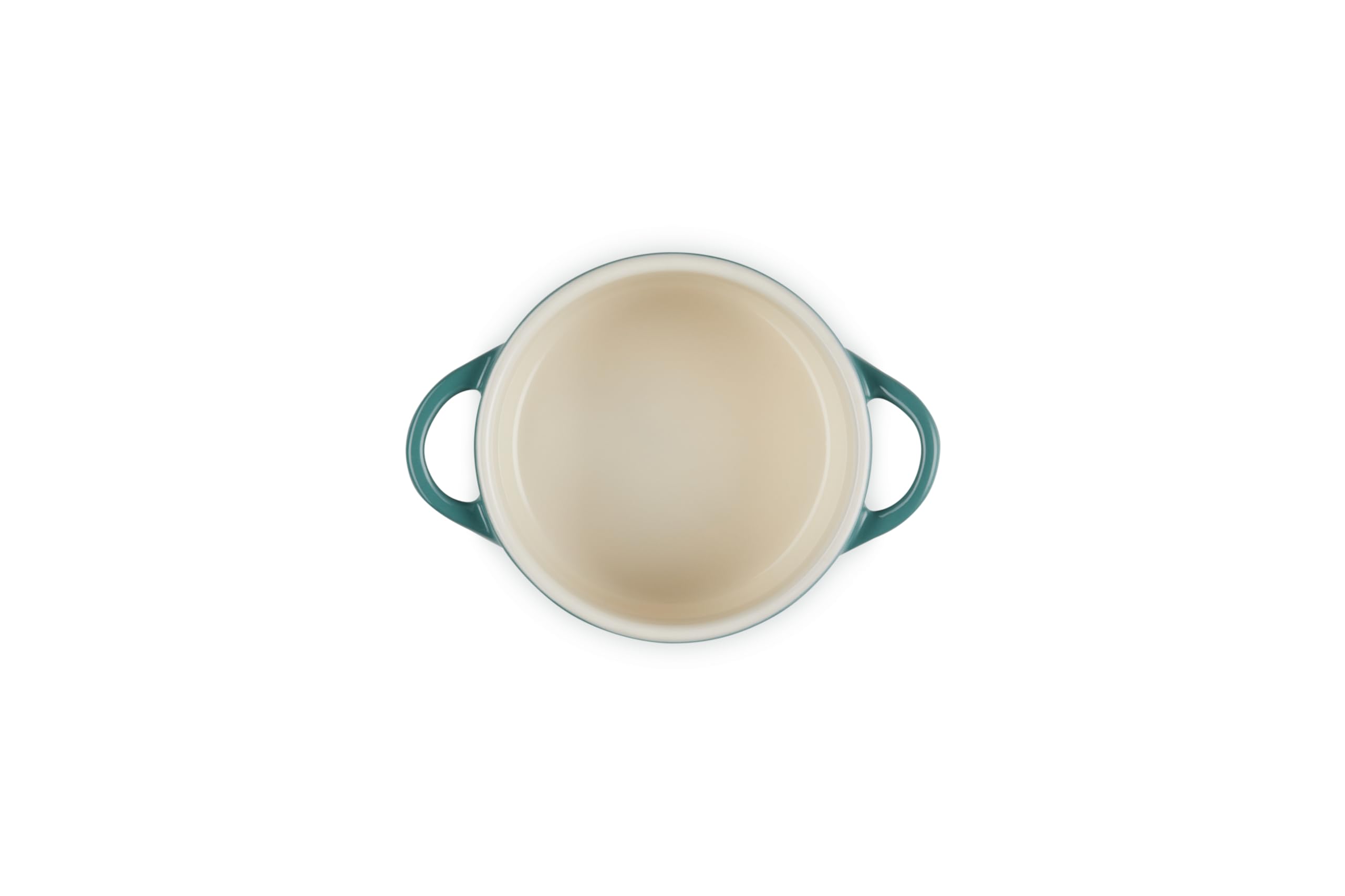 Le Creuset Stoneware Holly Collection Mini Round Cocotte, 8 Oz, Artichaut with Gold Knob