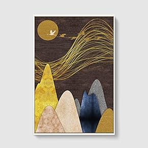 Framed Canvas Home Artwork Decoration Nordic Style Abstract Color Canvas Wall Art for Living Room, Bedroom - 16x24 inches