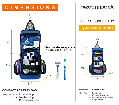 Compact Hanging Toiletry Bag and Organizer, Water Resistant with Mesh Pockets (Forest) - Image 3