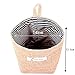 Rihe Jute Wall Door Hanging Storage Bag Case Basket Home Organizer Bin Decor (Blue Stripe)