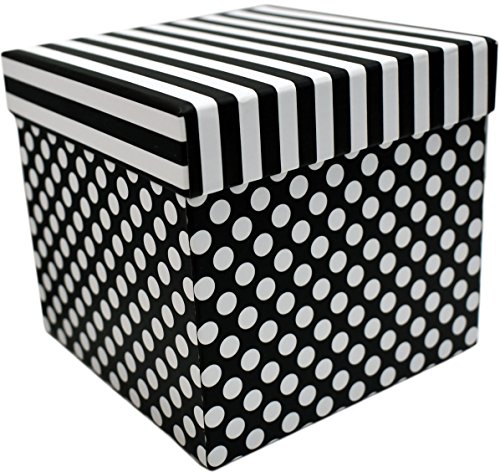 Alef Elegant Decorative Themed Nesting Gift Boxes -3 Boxes- Nesting Boxes Beautifully Themed and Decorated - Perfect for Gifts or Simple Decoration Around the House! (Square Blanc en Noir) - Thumbnail 2