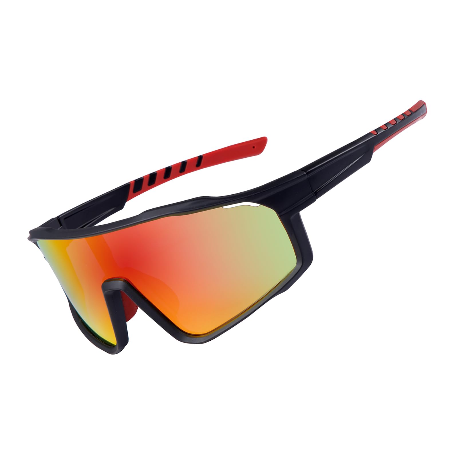 OKH Polarised Cycling Sunglasses for Men Women Outdoor Sports UV400 Driving Fishing Mountain Bike Glasses (Black Frame Red Film Lens)