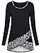 Tunic Tops for Leggings for Women,FANSIC Career Blouses Womens A line Clothing Loose Fitting Tops X-Large Black