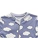 zippyjamz Organic Baby Footed PJs w/Inseam Zipper - Sleepy Clouds Blue (18-24 Mos)