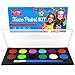 Face Painting Kit- Safe Non Toxic 12 Vibrant Color Palette . Professional Quality Face & Body Paint Kits with 2 brushes and Bonus E-book. Ideal birthday present.!