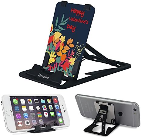 Slim-Pro Stand by Amusent-Ultra Slim Portable Phone Stand, Kickstand, Pocket Size-Foldable, Adjustable, Multi-Angle, Compatible w/iPhone, Smartphones & Tablets